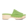 thumbnail image 2 of XYD Women Clog Platform Heels Mules Open Toe Woven Sandals Backless Summer Retro Outing Weekend Shoes Size 7 Green, 2 of 4
