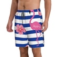 thumbnail image 2 of Bixox Men's Pink Flamingo printing Casual Classic Fit Short Summer Beach Shorts, 2 of 6