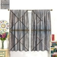 thumbnail image 3 of Rustic Wooden Curtains Vintage Barn Door Farmhouse Cottage Barn Door Pattern Decorative Curtains Country Living Room Style Printed Curtains 42x63 inches, 3 of 6