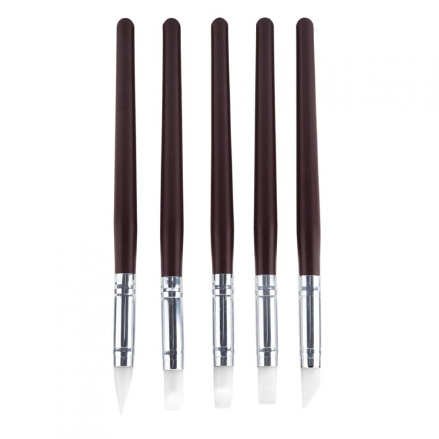 Pen A 5 Piezas Pluma De Arte De Tallado De Silicona, Herramientas De Arcilla De Bricolaje, Cepillos De Pintura De Acuarela De Escultura, Estilos De Artesanía Con Forma De Arcilla