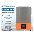 thumbnail image 2 of 6.2KW Hybrid Solar Inverter Pure Sine Wave Inversor 48V 230VAC PV Input Max 500vdc MPPT 120A Solar Controller Support Li ,Wide Use, 2 of 6