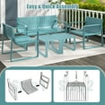 thumbnail image 4 of Costway 5 PCS Patio Furniture Set with 1 Loveseat 2 Patio Chairs & 2 Side Tables Blue, 4 of 10