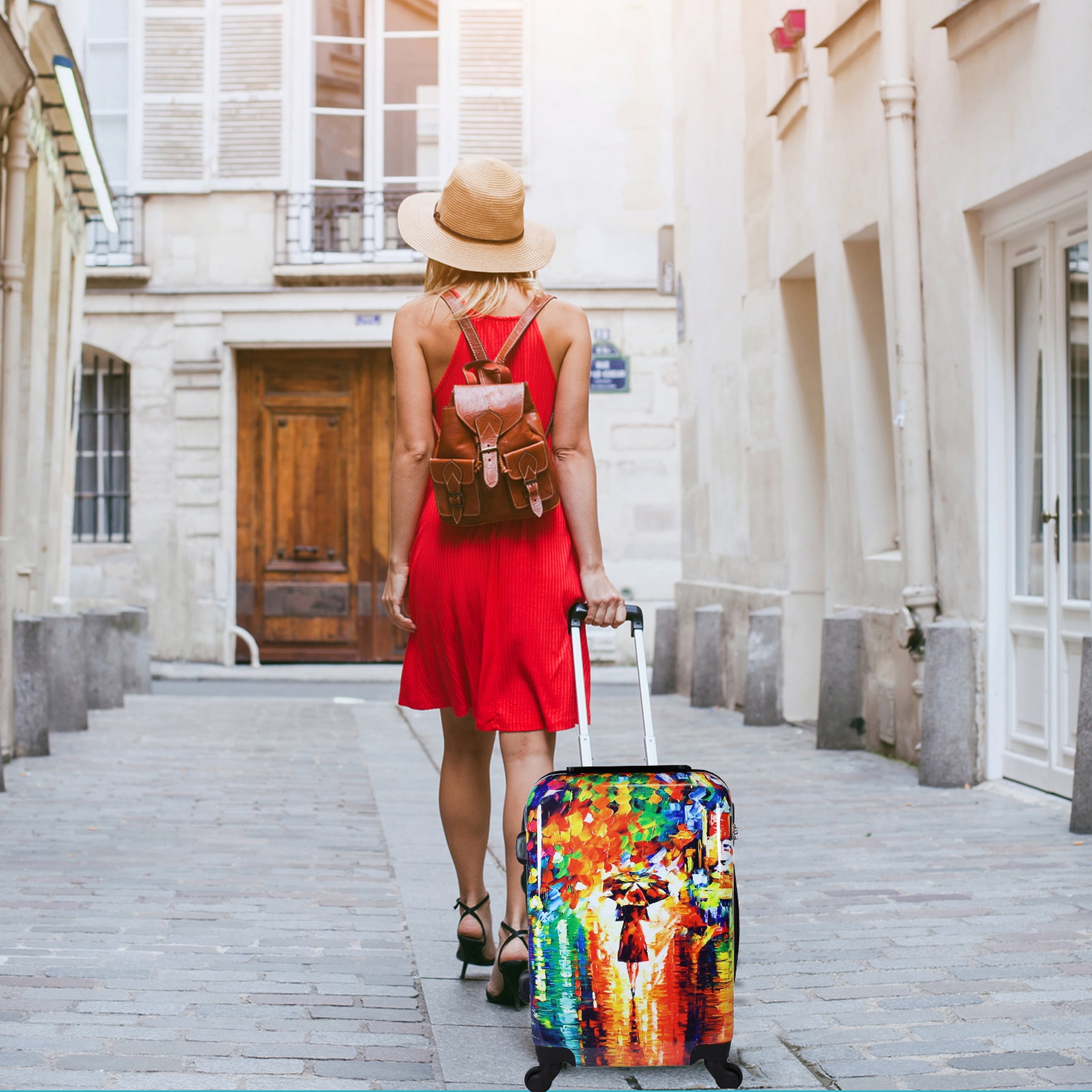 World Traveler 2-Piece Carry-On Hardside Spinner Luggage Set - Paris Nights