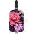 thumbnail image 6 of Square 2Pack PU Leather Flower Cruise Luggage Tag with Privacy Cover and Name ID Tag for Travel Handbags Backpacks Luggage Tags, 6 of 6