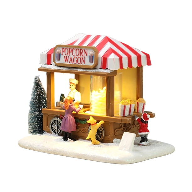 Adorno Navideño Con Luces Led, Casa Pequeña Luminosa De Navidad, Comedor, Coche, Paisaje Luminoso, Resina De Nieve, Adorno De Escritorio Vogacara HA038204-00