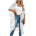 thumbnail image 2 of Frostluinai Summer Women Cover Ups Swimwear Open Front Boho Kimono Cardigan Swimsuit Beach Print Coverup Midi Kimonos for Plus Size, 2 of 6