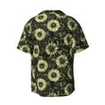 thumbnail image 5 of Uemuo Sunflowers Pattern Cotton Linen Short Sleeve Shirts,Casual Lightweight Button Down Shirts,Vacation Beach Summer Tops-XX-Large, 5 of 7