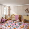 thumbnail image 2 of Moynesa 6'x9' Farmhouse Floral Area Rugs for Living Room, Washable Pink Coquette Rugs for Bedroom, Soft Colorful Boho Flower Accent Carpet for Dining Room Nursery Dorm Apartmen, 2 of 8
