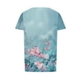 thumbnail image 6 of Summer Short Sleeve Tops Woman Fashion 2025 Pleated Dressy Casual Blouses Crew Neck Solid Color T Shirts (Large, Blue 09), 6 of 6