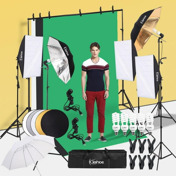 Zimtown 30pcs Photo Studio Photography Lighting Kit Umbrella Softbox Backdrop Stand Set