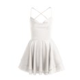 thumbnail image 4 of Women's Sexy Backless Satin Mini Dress Layered Ruffle Hem Tie Back Graduation Dress, 4 of 9