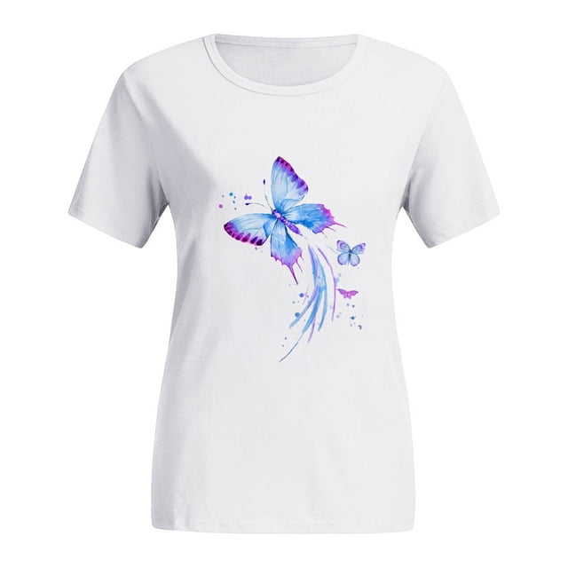 T-Shirts à Col Rond Imprimés pour Femmes Grande Taille, Imprimé Chat, Manches Courtes, T-Shirt Graphique