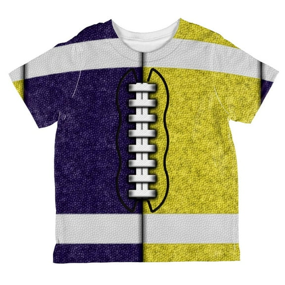 Fantasy Football Team Navy and Yellow All Over Toddler T Shirt Multi 4T