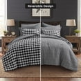 thumbnail image 2 of Regency Heights Full Size Bed in a Bag, 9 Pieces Black Plaid Comforter Set with Sheets and Side Pockets, Reversible Bedding Sets for All Seasons, 2 of 11