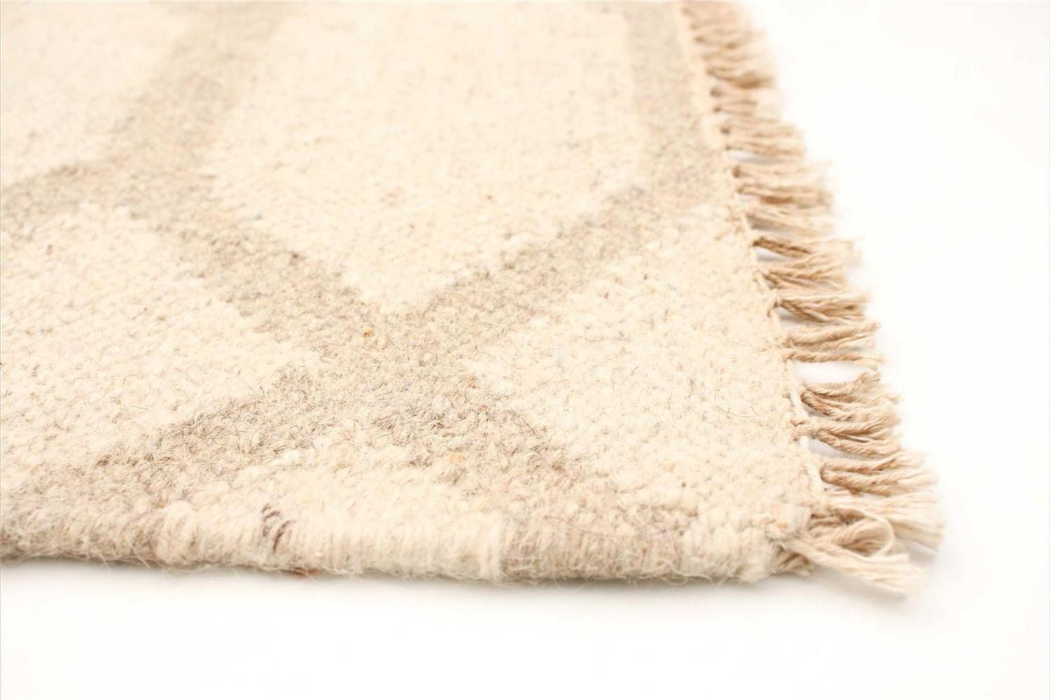 ECARPETGALLERY 5'2" x 7'10" Flat-weaves & Kilims Organica Hand Made Area Rug for Living Room, Dining Room and Bedroom in Ivory