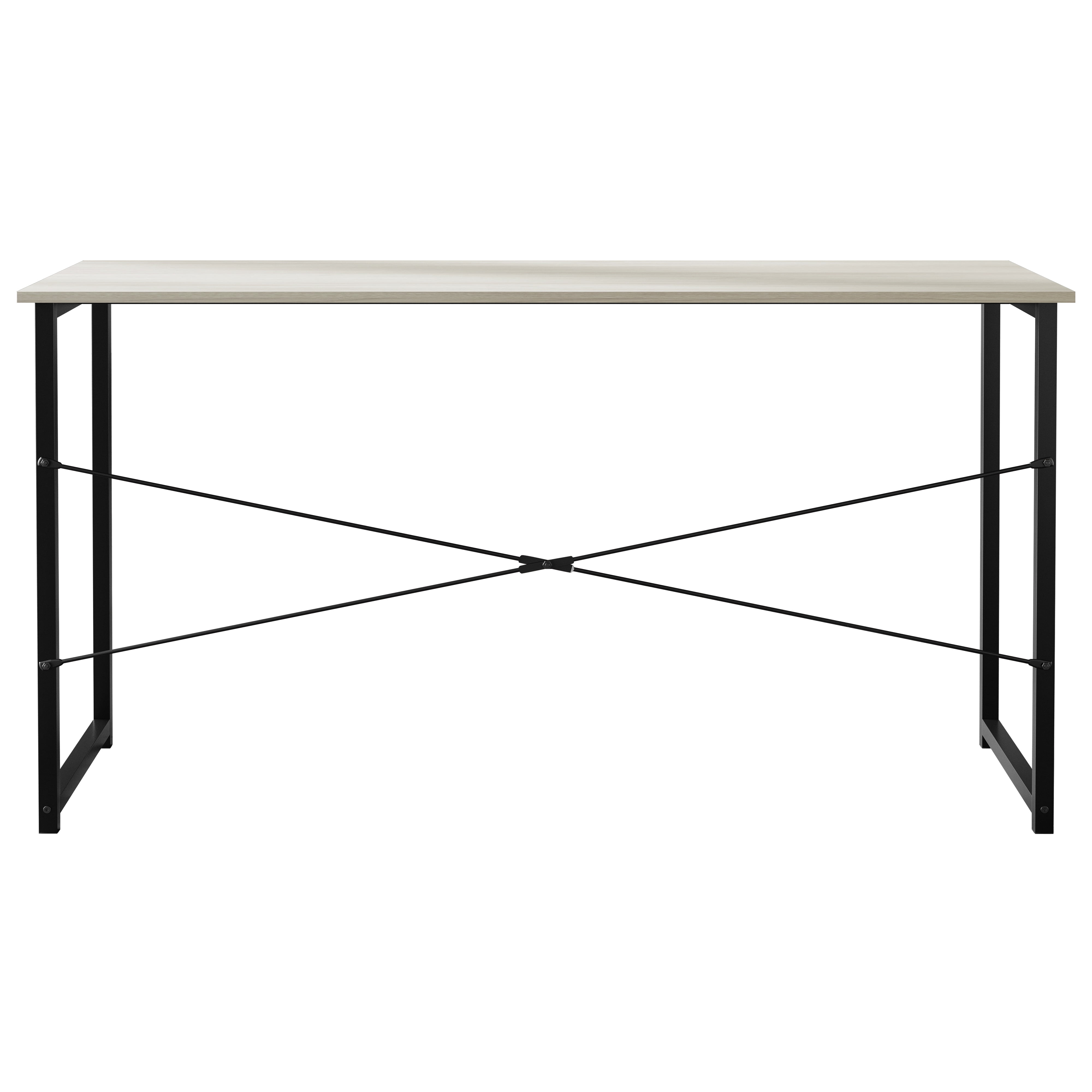 Castle Place Modern 55" Metal Computer Desk, Light Grey