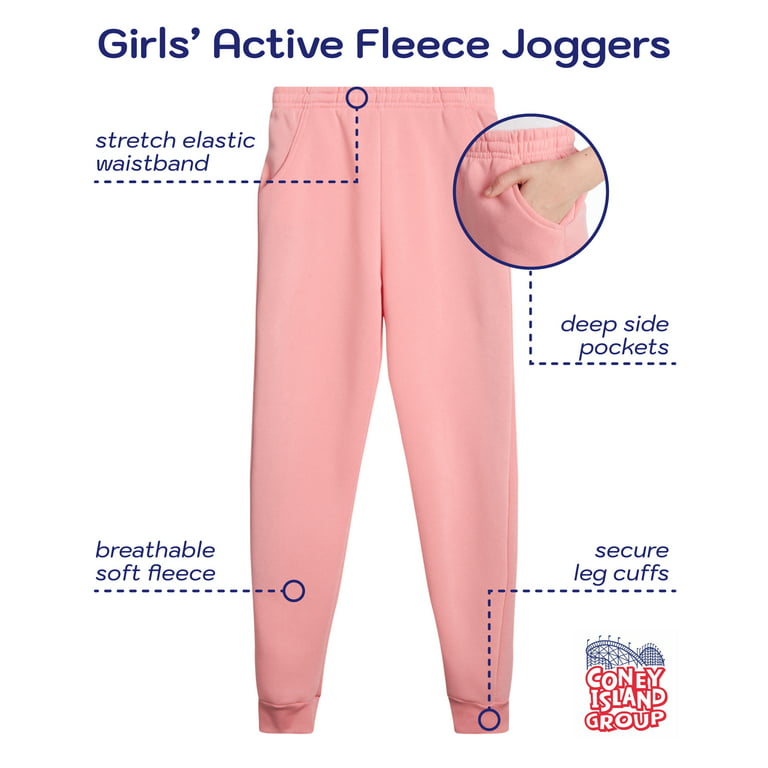 Coney Island Girls' Sweatpants – 3 Pack Active Fleece Joggers