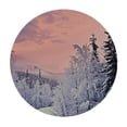 thumbnail image 4 of HAOXIT Winter Tablecloth, River in a Wintry Landscape Finnish at Sunrise Arctic Nordic Country, Round Table Cover for Dining Room Kitchen Decor, 4 of 8