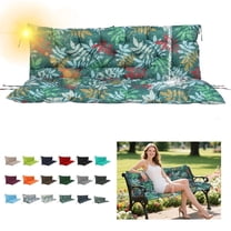 SDJPOI Swing Replacement Cushion for Outdoor Bench, 4" Thick Waterproof 2-3 Seater Garden Porch Seat Cushion with Backrest, Outdoor Swing Cushions for Outdoor Furniture (Green Flower,40*40in)
