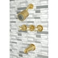 thumbnail image 2 of Kingston Brass KBX8137BX Metropolitan Three-Handle Tub and Shower Faucet, Brushed Brass, 2 of 5