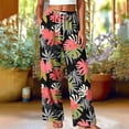 thumbnail image 3 of Guluxicc Women's Hawaiian Pants with Pockets Elastic Waist Drawstring Beach Trousers for Summer Vacation, 3 of 4
