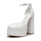 thumbnail image 1 of Tacones Plataforma Gruesos para Mujer DREAM PAIRS Blanco Talla 9.5, 1 of 9