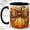 Black, variant on Plaid Bow Pumpkin Coffee Mug, Autumn Harvest Mug, Ceramic 11 oz