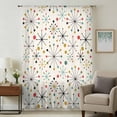 thumbnail image 2 of Middle Century Semi Sheer Curtains Drapes for Living Room, Bedroom, French Doors Window 96 Inches Long, Geometric Modern Abstract Vintage Rod Pocket Chiffon Curtain Drapery Voile Draperies Panel, 2 of 8