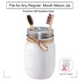 thumbnail image 4 of Juego de tapas para accesorios de baño Mason Jar (4 unidades), tarros no incluidos, dispensador de jabón, soporte para cepillo de dientes y tapas para tarros de almacenamiento de boticario para tarros, 4 of 5