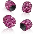 thumbnail image 1 of Valve Stem Caps, 4 Pack Handmade Crystal Rhinestone Universal Car Tire Valve Caps Chrome,Attractive Dustproof Bling Car Accessories(Rose), 1 of 7