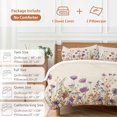 thumbnail image 6 of 3 Piece Purple Red Spring Floral Duvet Cover Set Queen Size,Microfiber Comforter/Quilt Cover with Corner Ties and 2 Pillowcases,Watercolor Botanical Summer Flowers Soft Bedding with Zipper Closure, 6 of 8