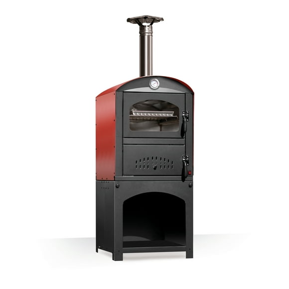 Clementi Traditional Wood Burning Pizza Oven 45x50 in Red