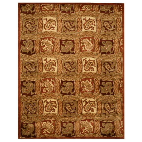EORC Red Hand-Tufted Wool Transitional Fazel Rug, 7' 9 x 9' 9-Color:Red,Material:Wool