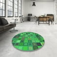 thumbnail image 4 of Ahgly Company Machine Washable Indoor Round Transitional Forest Green Area Rugs, 6' Round, 4 of 7