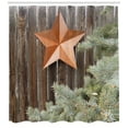 thumbnail image 3 of Ambesonne Prehistoric Country Shower Curtain, Star on Wood, 69"Wx84"L, Orange Green Brown, 3 of 3