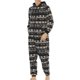 thumbnail image 1 of Pijama con estampado de terciopelo de doble cara informal para hombre, traje combinado con cremallera y capucha Pompotops  oipoqjl29300, 1 of 1