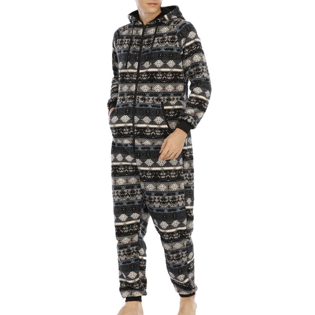 Pijama con estampado de terciopelo de doble cara informal para hombre, traje combinado con cremallera y capucha Pompotops oipoqjl29300