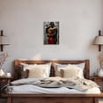 thumbnail image 3 of ZHONGYUTONG Romantic Couple Canvas Wall Art Black and Red Lovers Picture Abstract African American Painting for Bedroom Decor Framed (12.00" x 18.00"), 3 of 5