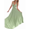 thumbnail image 2 of Women'S Multi-Wear Multi-Rope -Back Strap Dress Solid Color High Waist Sleeveless Maxi Dress Grass Green L, 2 of 7