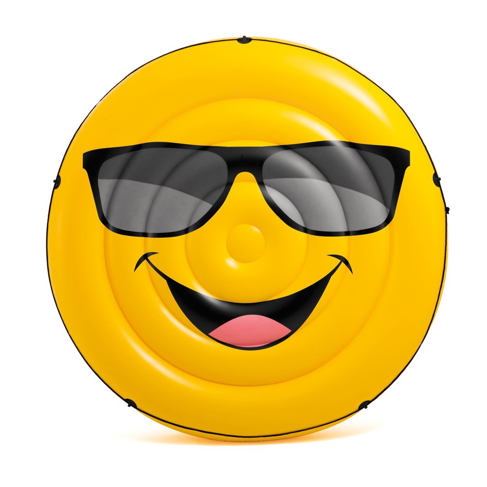 Intex Giant Inflatable Emoji Cool Guy Island Lounger RideOn Swimming