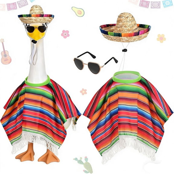 Large Porch Goose Outfit for Easter & Summer, Lovely Porch Goose Outfits Summer, Stylish Summer Porch Goose Outfit for Outdoor Yard Decor