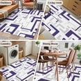 thumbnail image 5 of Modern Geometric Blue Area Rugs 4'x6', Washable Small Throw Rugs for Office Bathroom, Abstract Minimalist Artwork Lines Indoor Outdoor Rug Non-Slip Low Pile Carpet Runner Reversible Floor Mats, 5 of 8