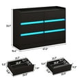 thumbnail image 5 of 6 Drawer Dresser for Bedroom with Charging Station, Black Dresser with LED Light, Wood Dresser Chest of Drawers with with Raised Edges for Bedroom Living Room Entryway Hallway, 5 of 11