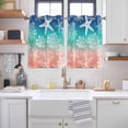 thumbnail image 2 of Blue Teal Pink Ombre Coastal Kitchen Curtains Window Panels, Nautical Beach Starfish Coral Summer Insulated Window Treatment Curtain, Grommet Curtains for Bedroom/Living Room, 2 Piece 52"Wx45"L, 2 of 8
