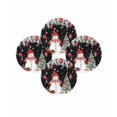 thumbnail image 7 of 13 Inch Round Placemats Set of 4, Black Christmas Non Slip Heat Insulation PP Table Mats, Snowman Xmas Balls Pine Needle Tree Washable Place Mats for Kitchen Dining Party Table Decor, 7 of 7