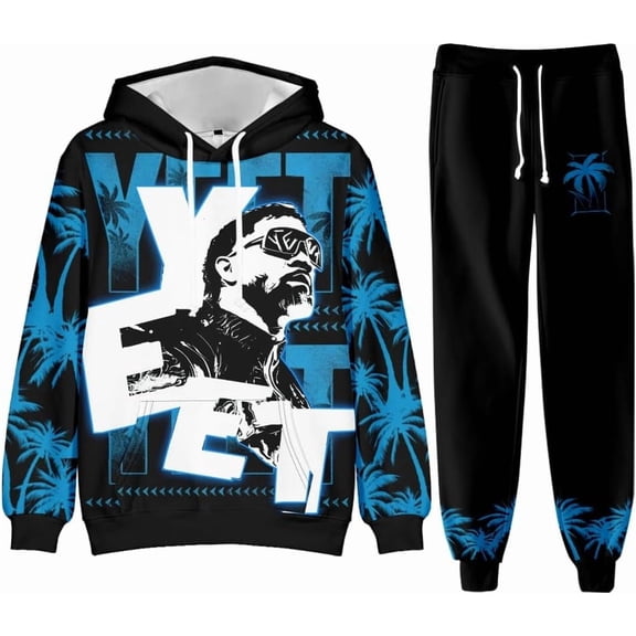 Jey USO Yeet 3D Fashion Men's Hoodie And Sweatpant Casual Loose Hoodie Suit Hoodies Sportswear