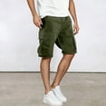 thumbnail image 2 of Kureaily Men's Casual Cargo Shorts Zip Elastic Waist Loose Fit Short, 2 of 9