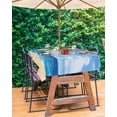 thumbnail image 3 of Hokiten Outdoor Tablecloths with Umbrella Hole & Zipper, Palm Tree Beach Rectangle Tablecloth 60x120 Inch, Summer Ocean Blue Sky Cloudy Scenery Waterproof Table Cloth, Patio/Pool/Picnic Table Covers, 3 of 7