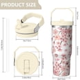 thumbnail image 4 of 30 Oz Tumbler Pale Pink Flowers Tumbler with Lid and Straw, Birthday Gift Cup for Friend Women Men Coffee Travel Mug Thanksgiving Day Halloween Christmas Gift Water Bottle, 4 of 7