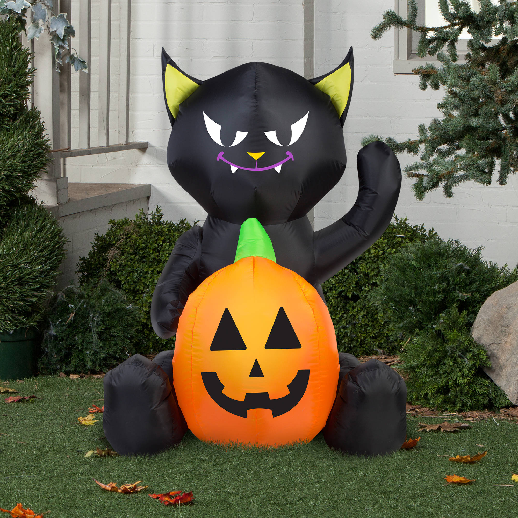 Gemmy Airn Inflatable 4 X 3 Cat Pumpkin Duo Gemmy Airn Inflatable 4 X 3 Cat Pumpkin Duo Decoration